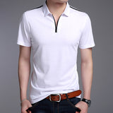iSurvivor 2019 Men Smart Casual Business Dress T Shirts Tees Male Fashion Slim Fit Turn Down Collar Short Sleeve T Shirts Hombre