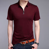 iSurvivor 2019 Men Smart Casual Business Dress T Shirts Tees Male Fashion Slim Fit Turn Down Collar Short Sleeve T Shirts Hombre