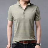 iSurvivor 2019 Men High Quality Business Casual T Shirts Tees Hombre Male Casual Fashion Slim Fit Short Sleeved T Shirts Men