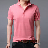 iSurvivor 2019 Men High Quality Business Casual T Shirts Tees Hombre Male Casual Fashion Slim Fit Short Sleeved T Shirts Men