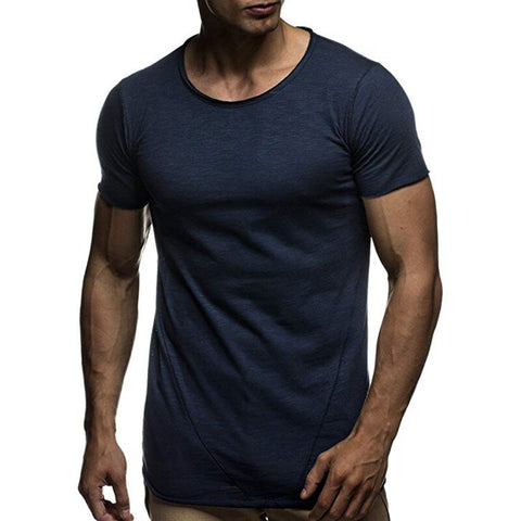 iSurvivor 2019 Men Solid Color O Neck Short Sleeved Summer T Shirts Tees Hombre Male Casual Fashion Slim Fit Large Size T Shirts